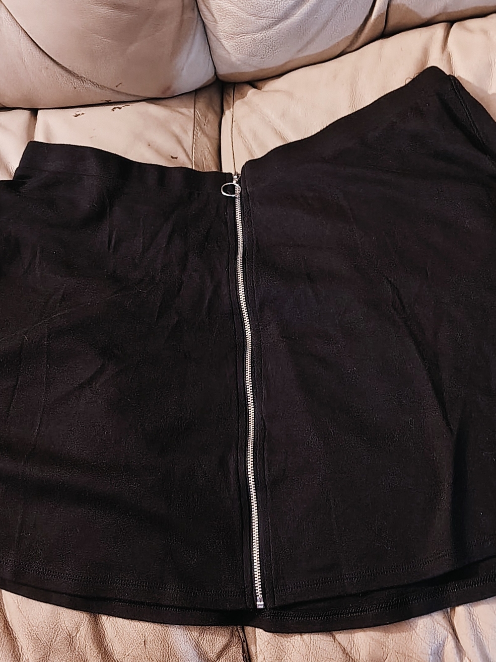 SO Black Circle Skirt with Silver Front Zip